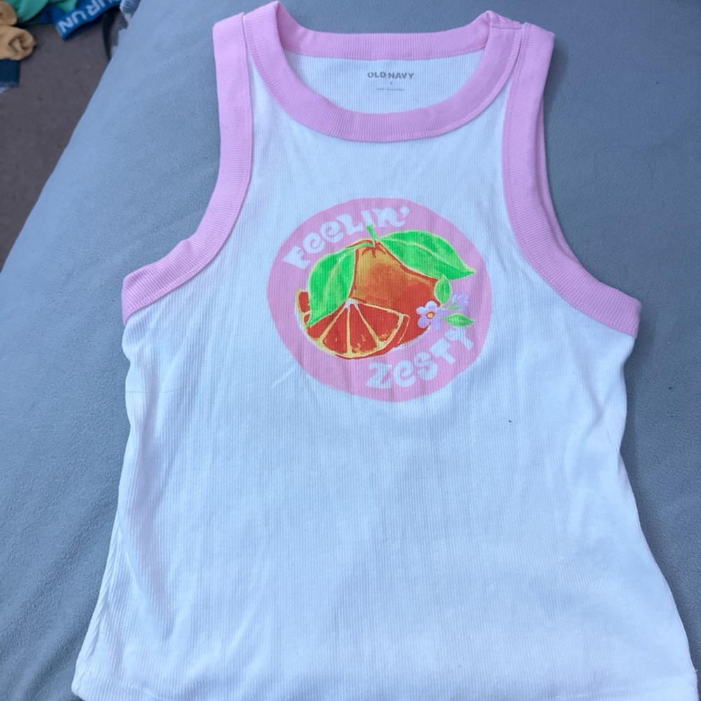White and Pink fitted tank top